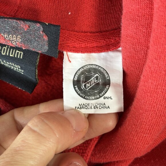 Vintage Men's Red Classic Florida Panthers Hoodie Size M Casual NHL Hockey Y2K - Picture 11 of 16
